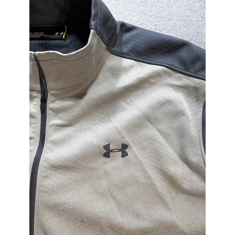 Under Armour ACC Quarter Zip Pullover Mens XL Gray Black Performance Sweatshirt